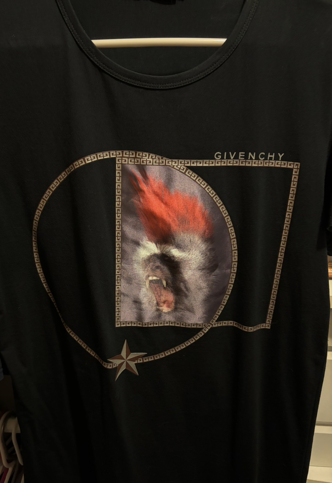 Givenchy Riccardo Tisci Screaming Monkey T-Shirt Short Sleeve Round Neck Men’s L