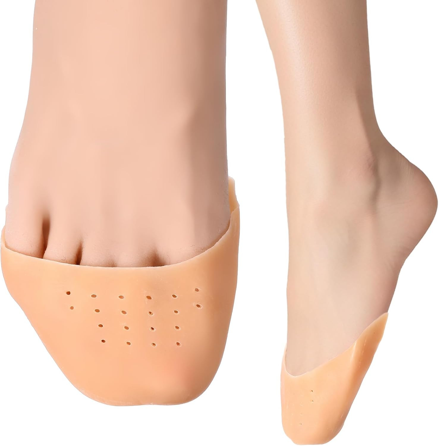 Toe Pads for Pointe Shoes, Silicone Ballet Dance Toe Pads with Breathable Hole S