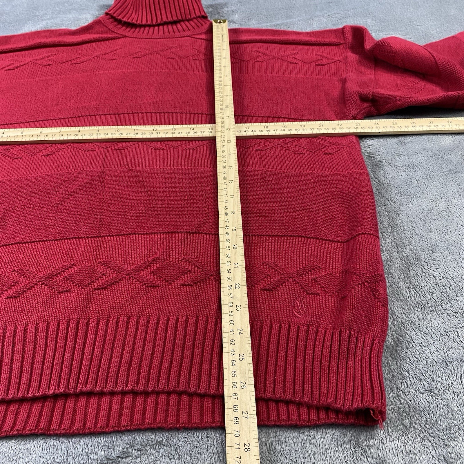 NAUTICA Sweater Mens L Turtleneck Cable Knit 100% Cotton Fisherman 90s Y2k VTG