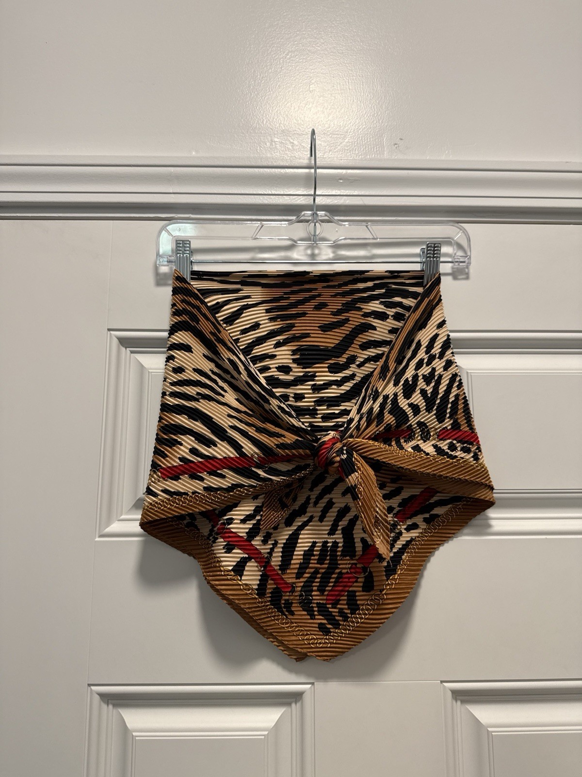 Women’s Leopard Print Silk bandeau tie top