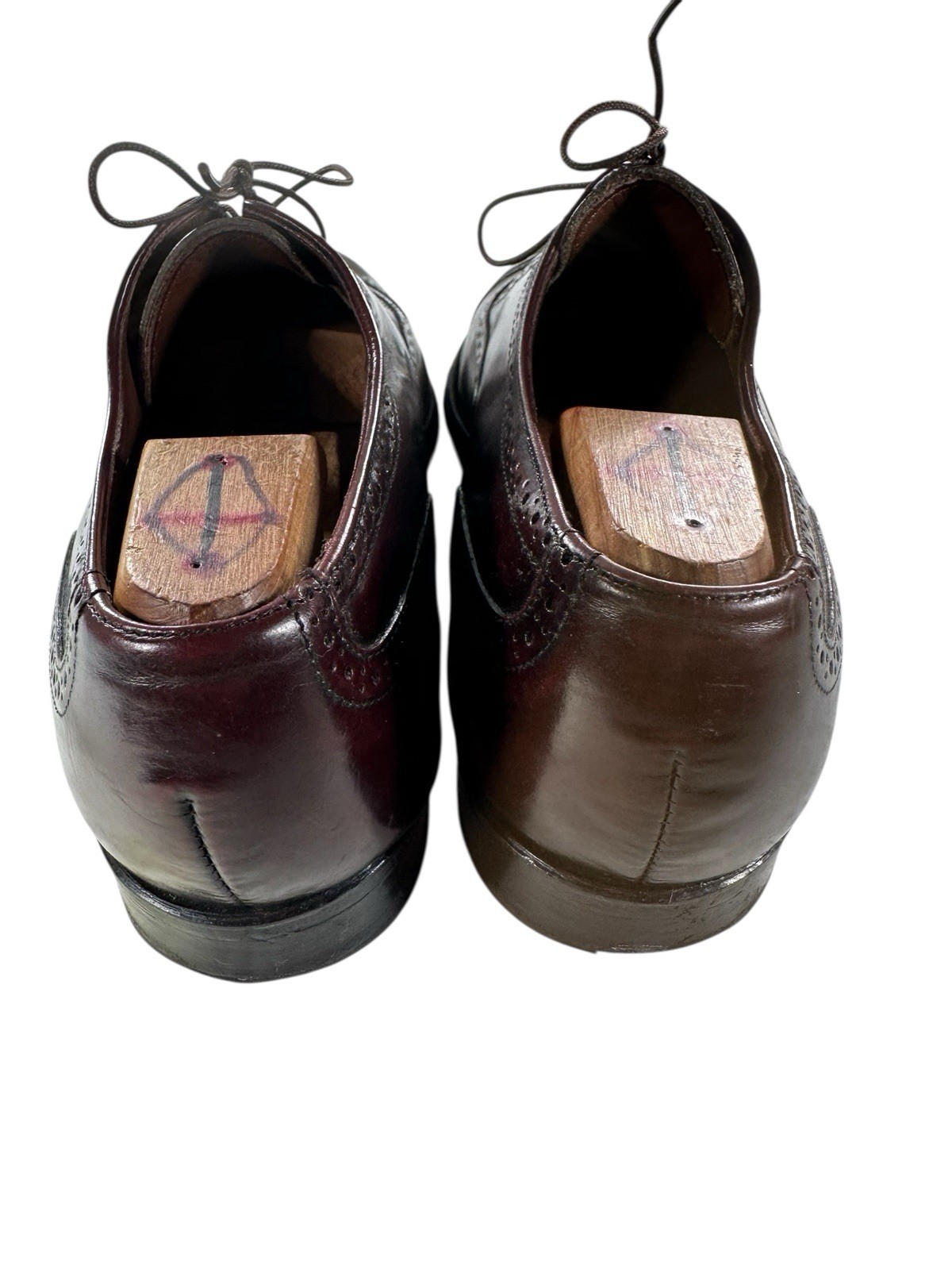 Bostonian Vintage Size 11.5 C Burgundy Leather Mens Dress Cap Toe Shoes USA