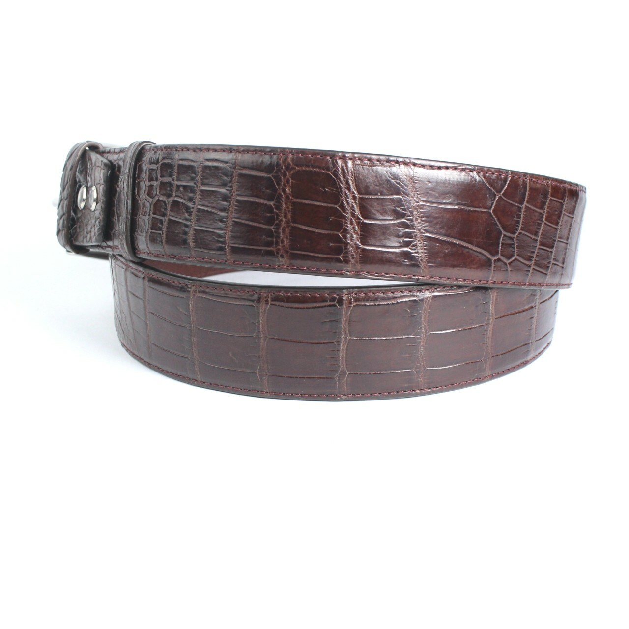 Luxury Dark Brown Real Alligator Crocodile Leather Skin Men’s Belt – W 1.3 inch