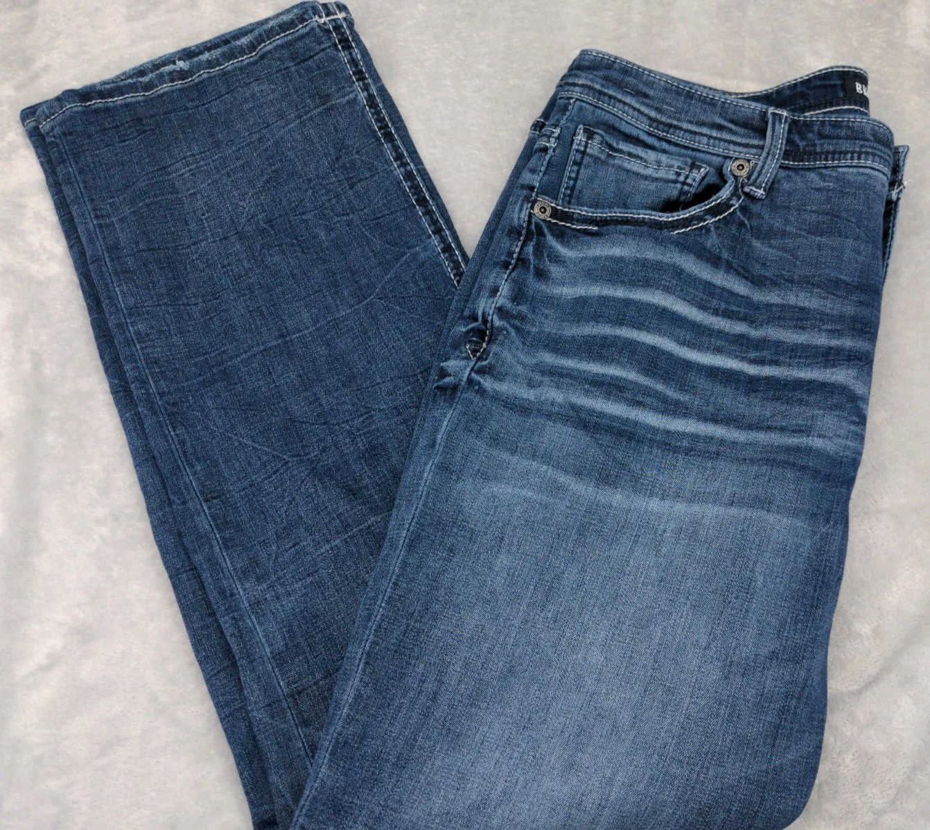 Buckle BKE Tyler Jeans Men 34×32 Bootcut Whisker Stretch Cowboy Denim