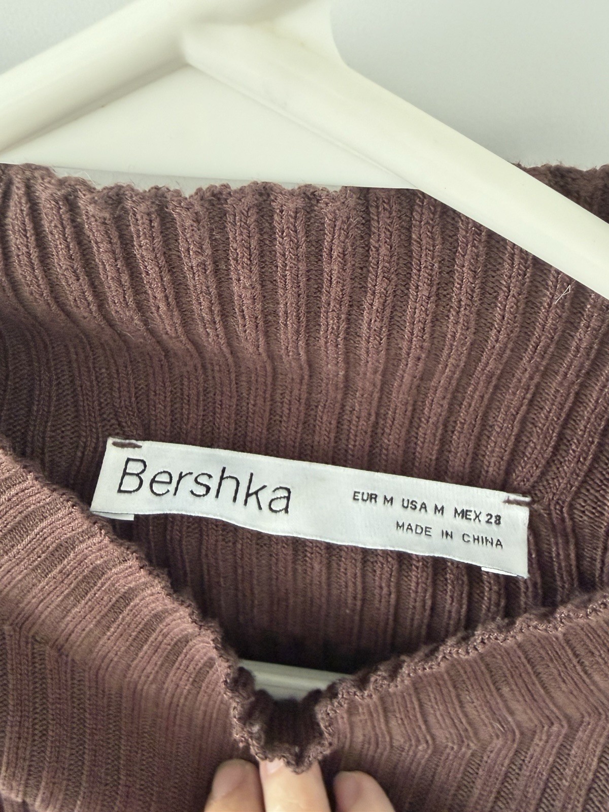 Brown Ribbed Crop Top Sweater With Removable Long Sleeves Cozy
