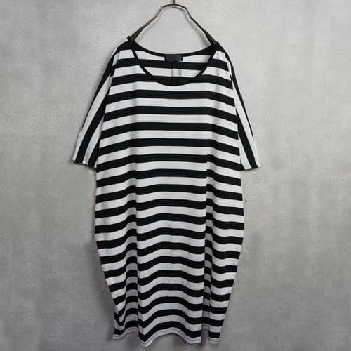 Big Striped T-Shirt Oversized Navy White Short Sleeve