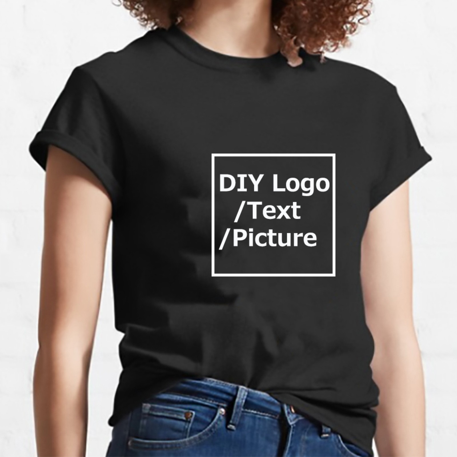 Custom DIY T-Shirt Personalized with Your Logo Text Photo Unisex Short Sleeve