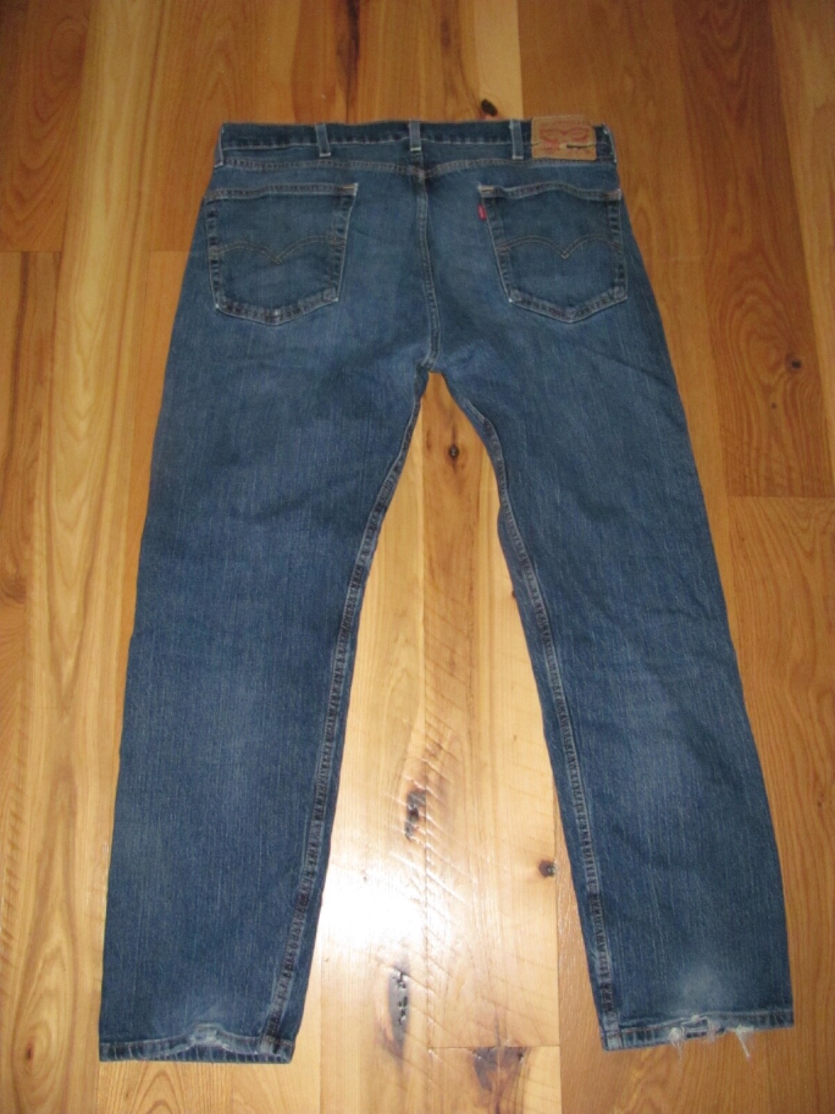 Levi’s 505 Medium Fade Blue Denim Straight Leg Stretchy Jeans Men’s 38×30 (TD18)