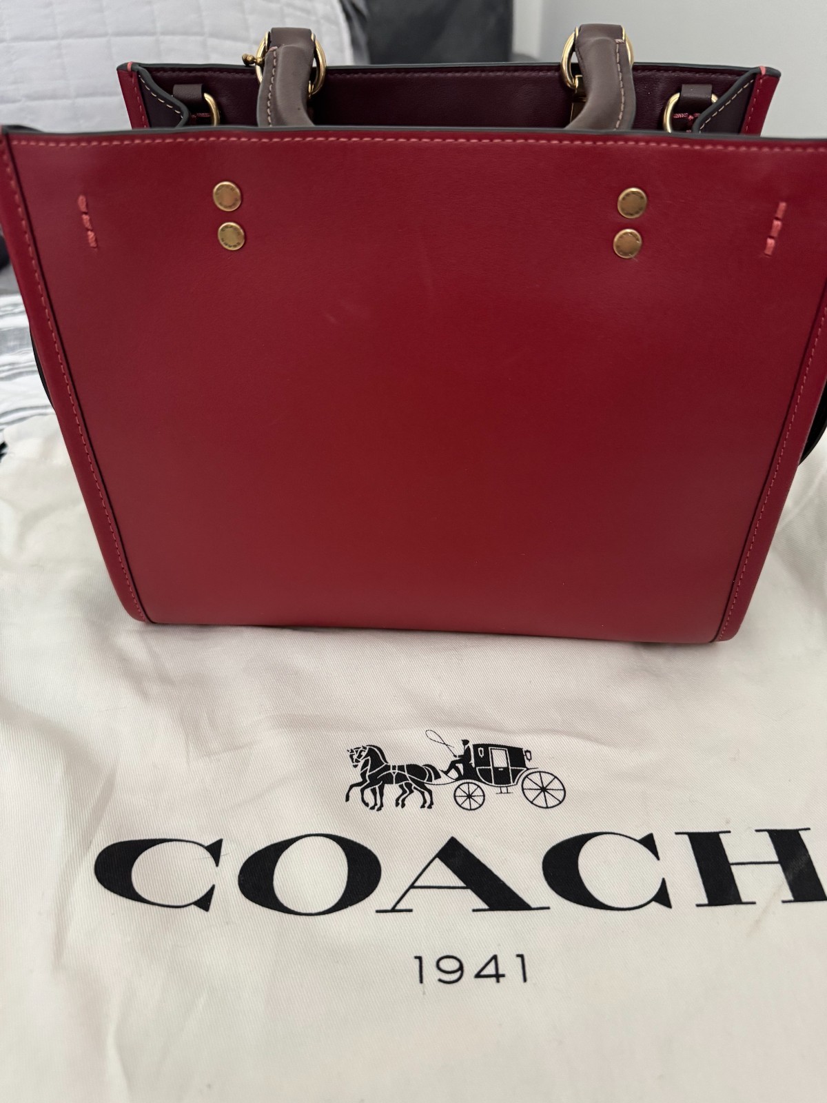 Coach Rogue Bag 25 In Colorblock, Style C6461, B4/Brick Red Multi, New With Tag!