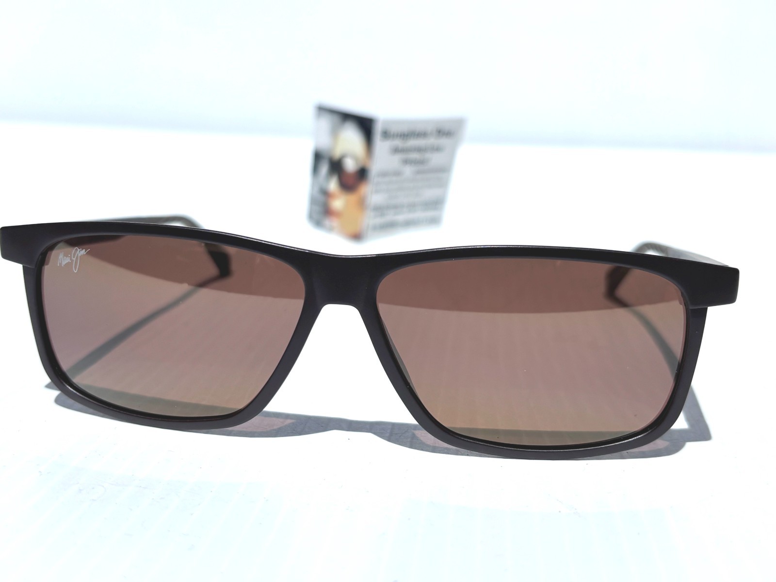 NEW Maui Jim PULAMA Matte Brown POLARIZED ST Bronze GLASS Sunglass H618-01