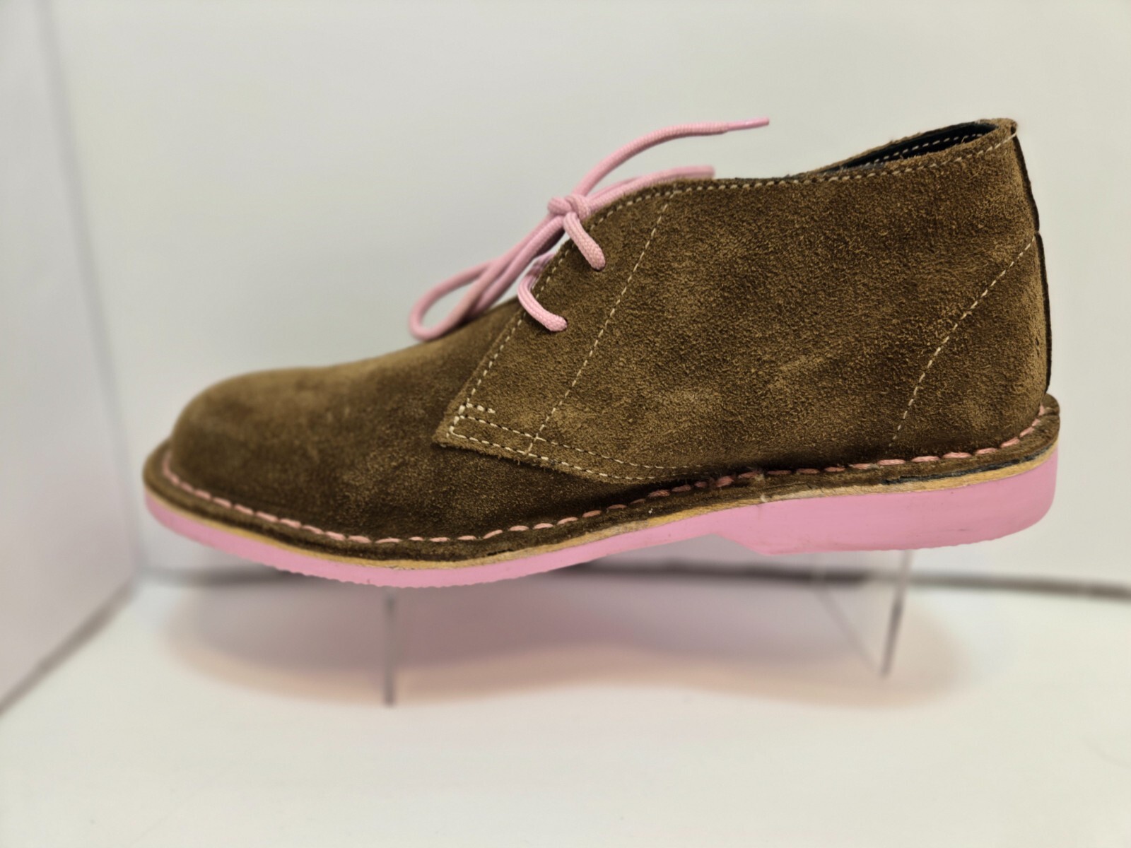 Veldskoen Heritage Uhamo Brown Suede Chukka Boots Pink Soles Men’s Size 8