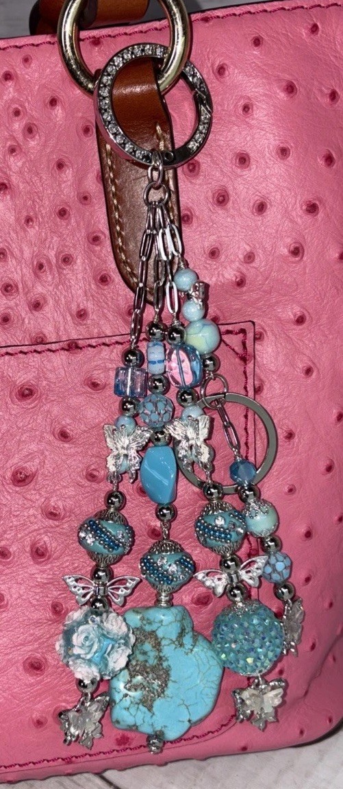 Handmade✨Purse Bling ✨Beaded Bag Charm ✨Keychain✨Bag Swag ✨Handbag Jewelry✨NWT