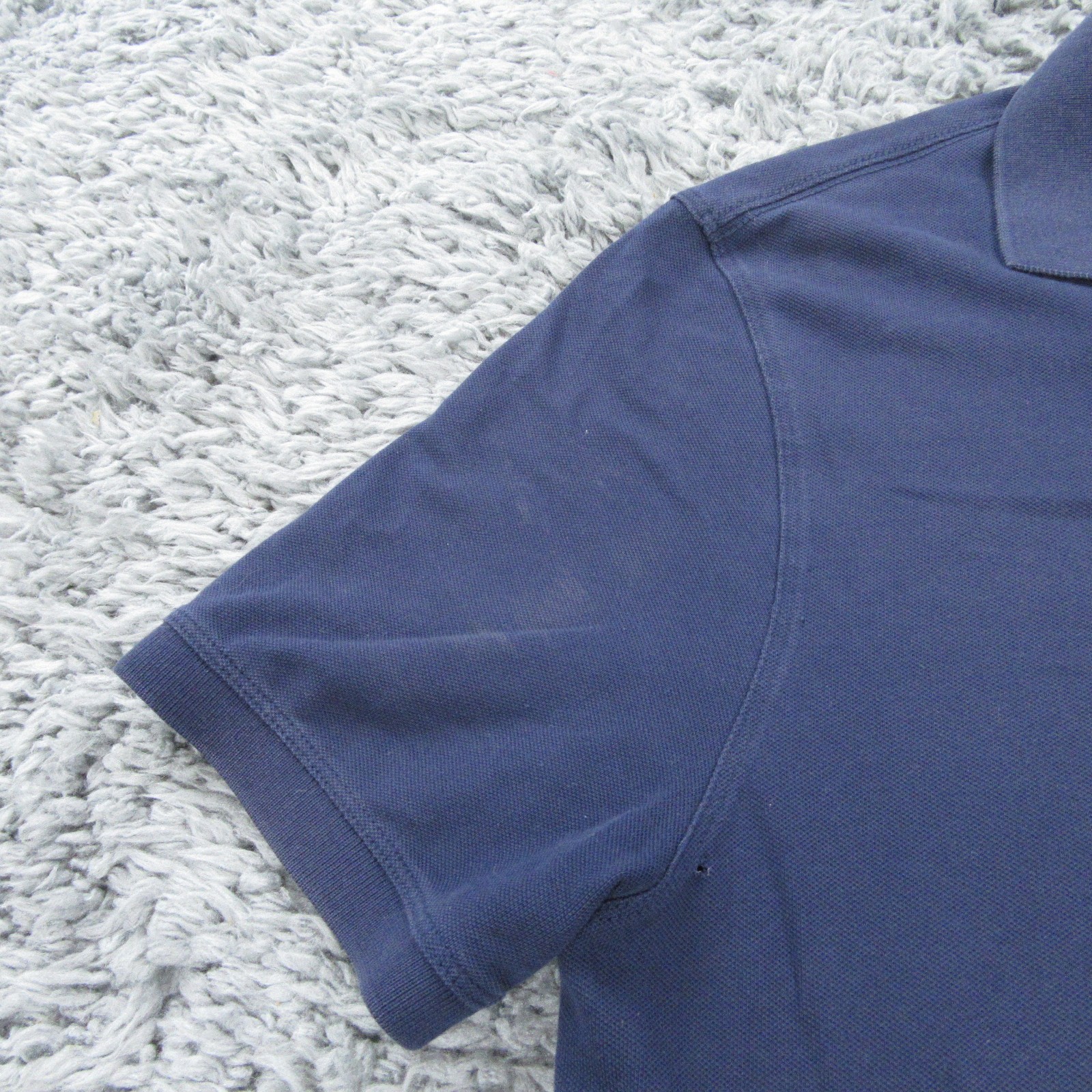Banana Republic Shirt Mens Medium Dark Blue Stretch Polo Elephant Logo *Flaws