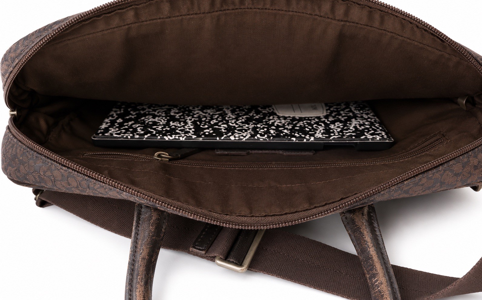 Patina vibe Coach Briefcase Brown CC Monogram Print PVC Messenger Bag unisex
