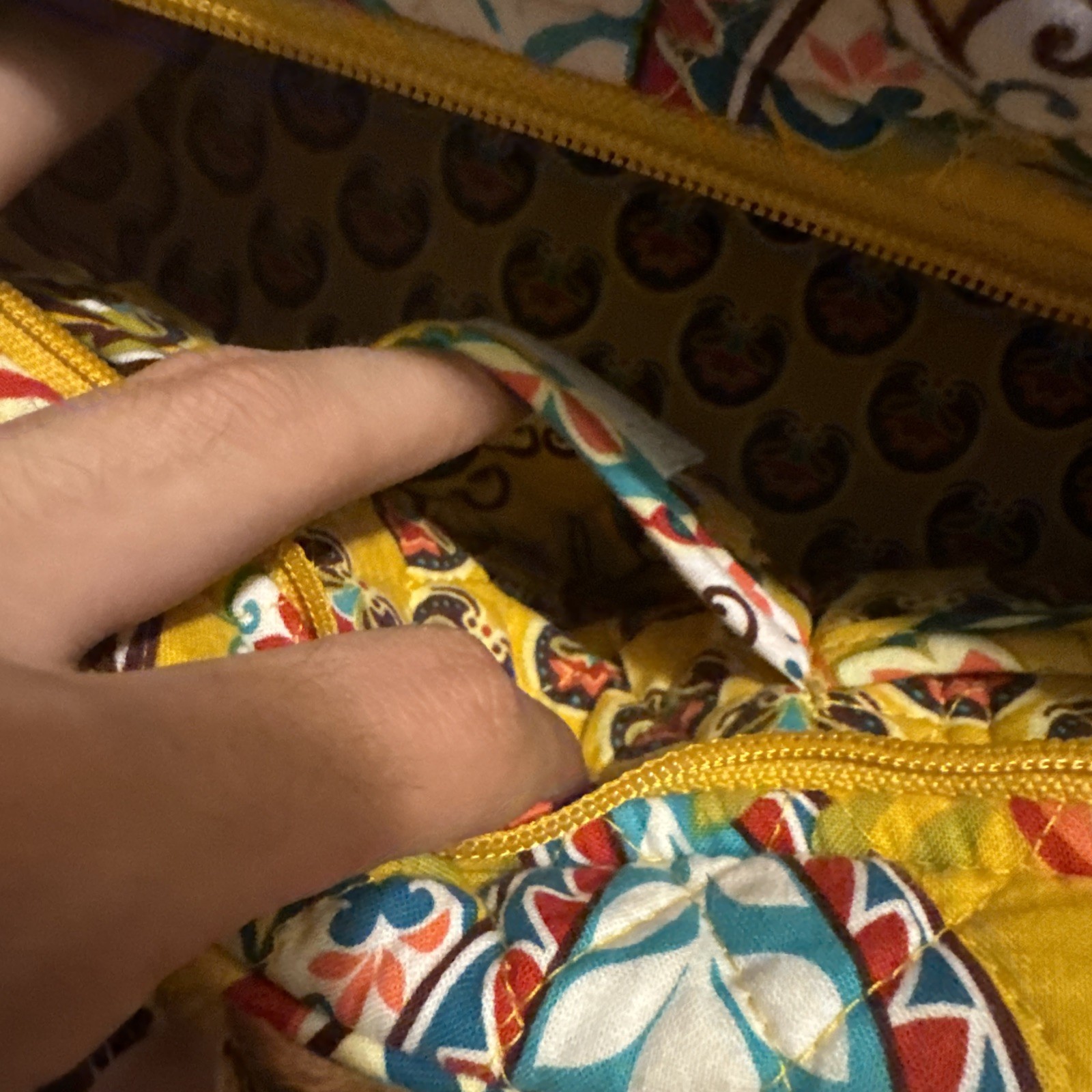 Vera Bradley Provencal Cassidy Shoulder Bag Purse Handbag Yellow Floral Zip