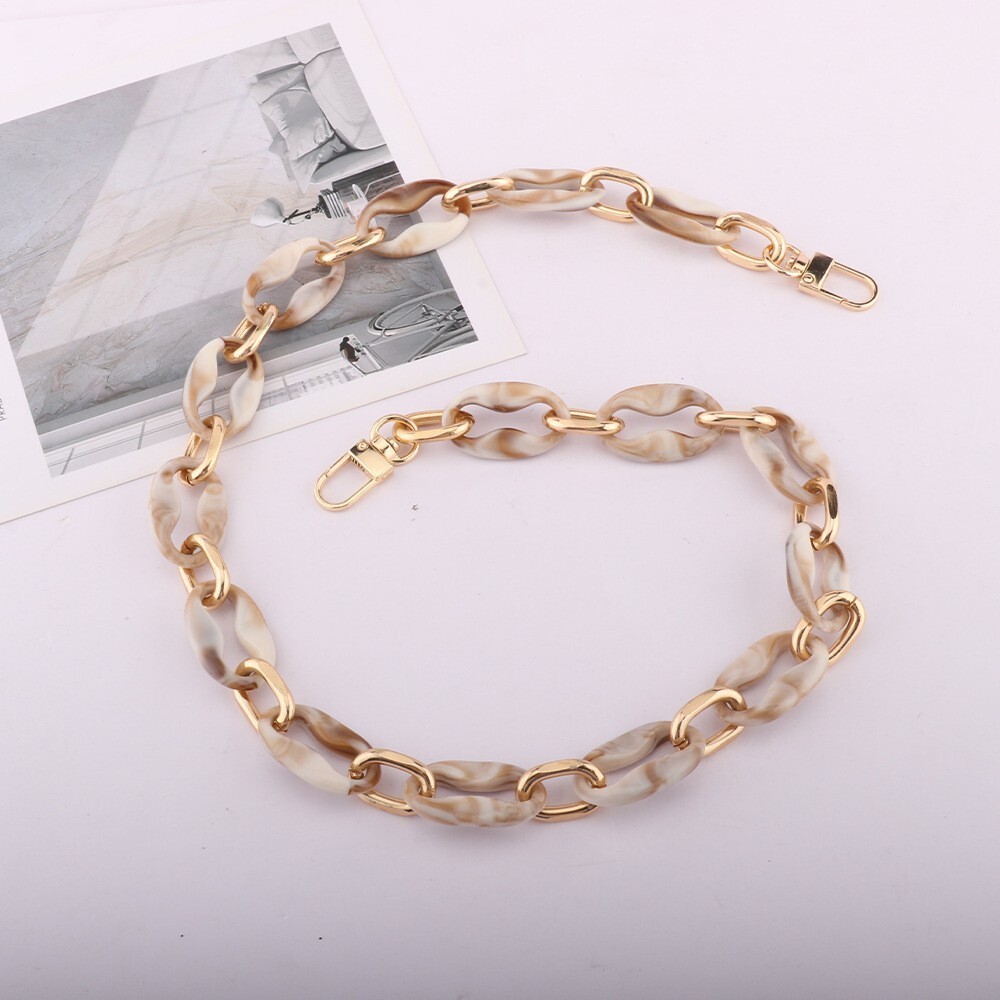 40 120 200 CM Replacement Women Retro Colorful Acrylic Chain Strap Shoulder Bag