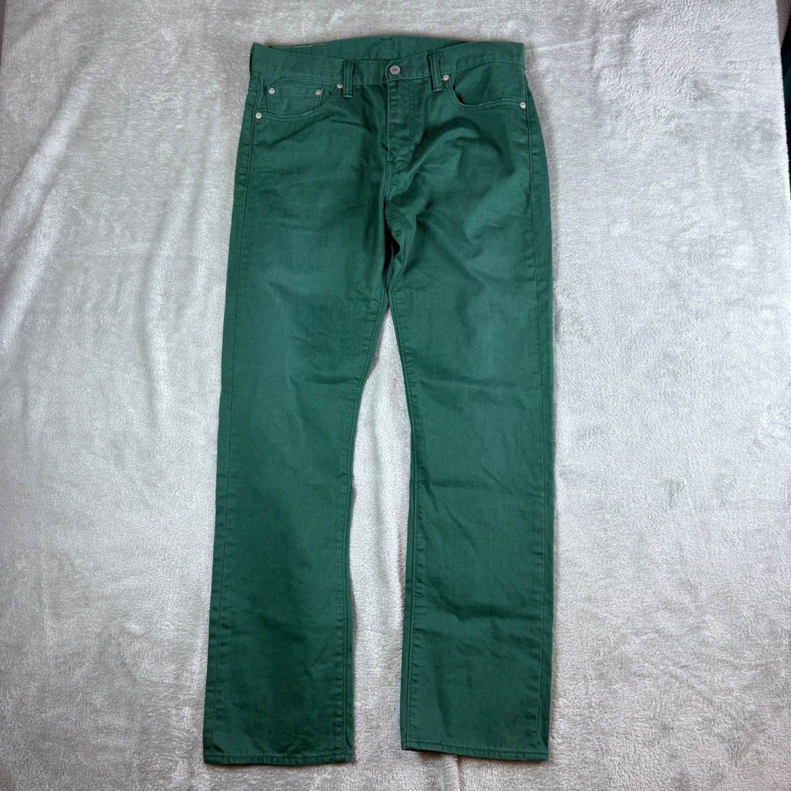 Levi’s Jeans Men 32 (Fits 34×32) 504 Regular Straight Green Casual Denim Cotton