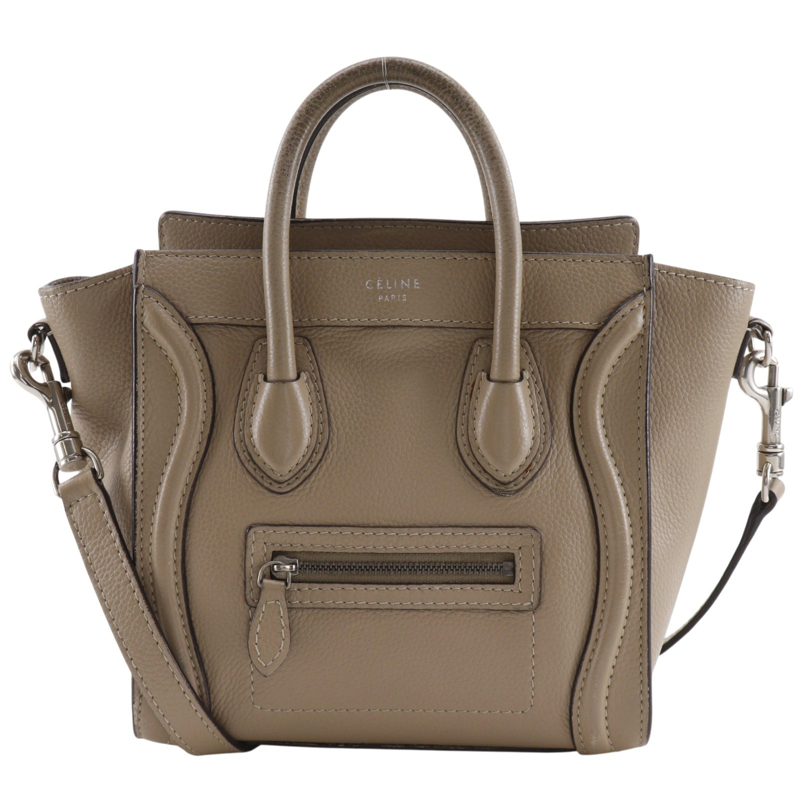CELINE Luggage nano shopper Handbag 2WAYShoulder Gurege Calfskin Women