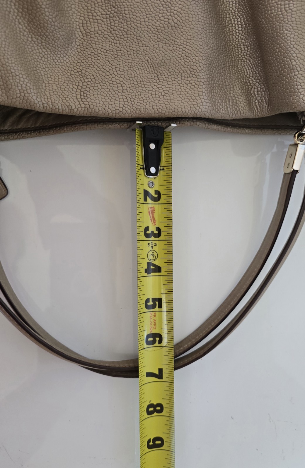 Coach Phoebe Champagne Metallic Pebbled Leather Hobo Shoulder Bag Studded