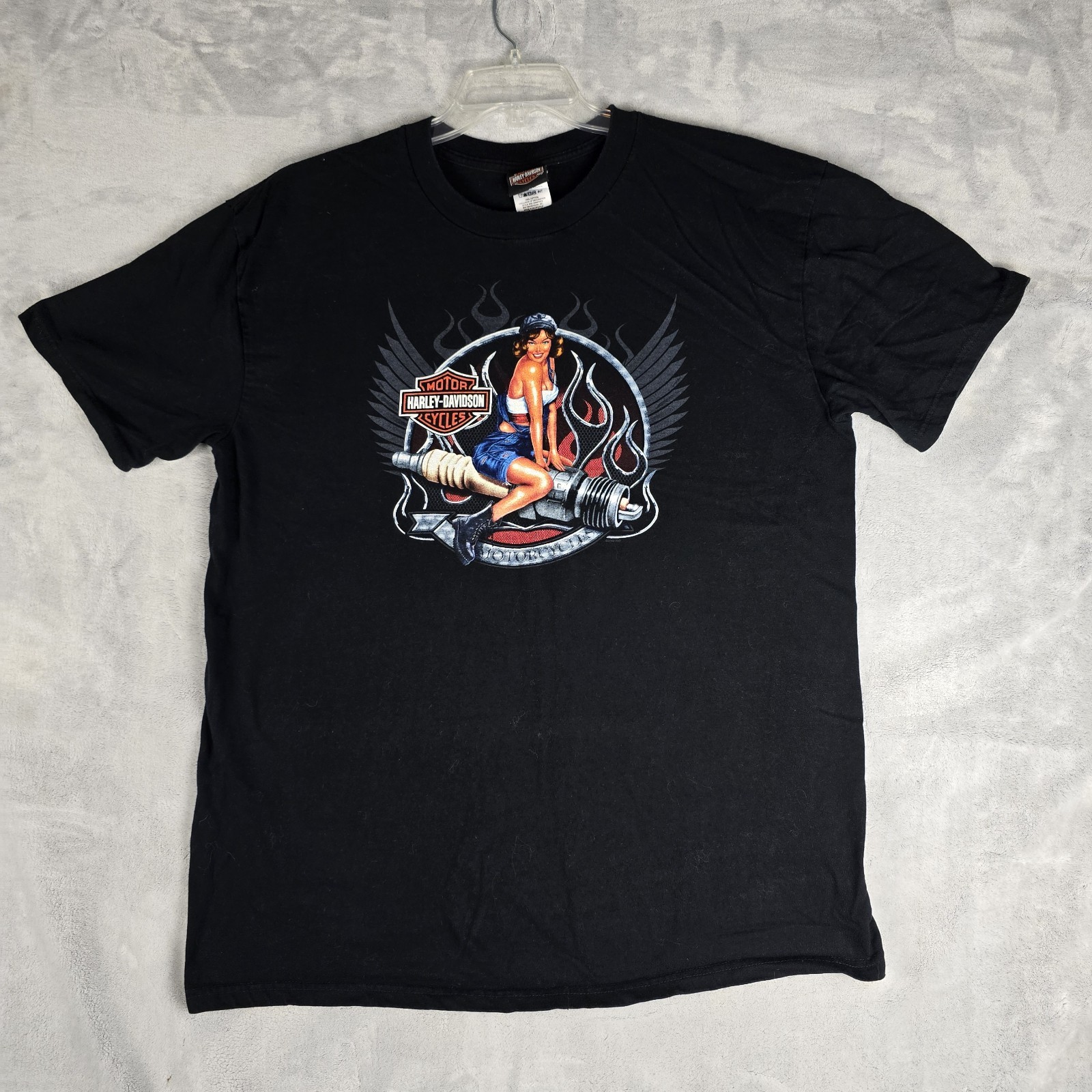 Harley Davidson Pat Rogers Speedway Tee Shirt Black Concord NC XL 2009