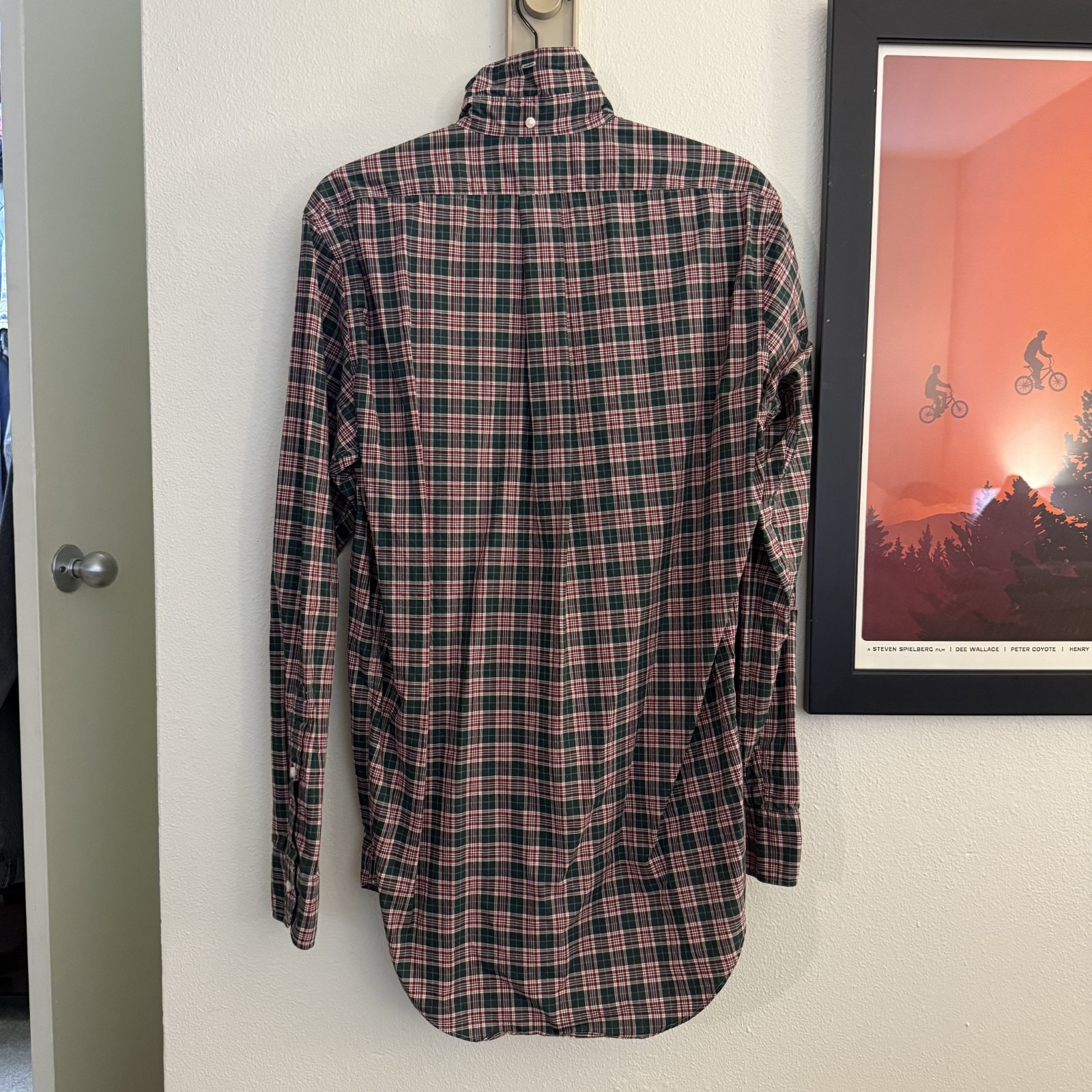 Sid Mashburn Sport Shirt in Hunter/Red/Sky Plaid Poplin Size Medium – Never Worn