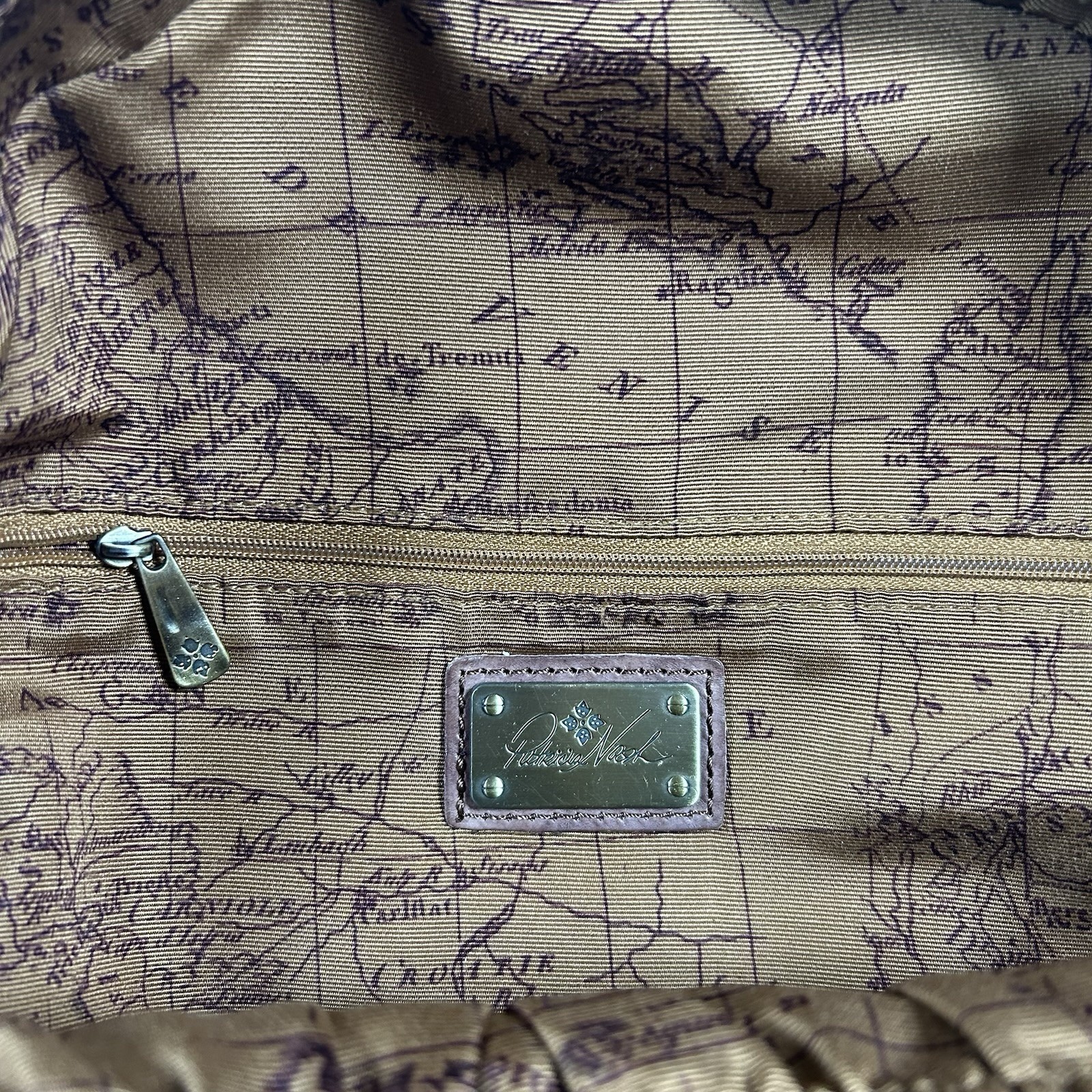 NWT Patricia Nash ITALIAN Leather Map Countries Western Backpack + Dust bag