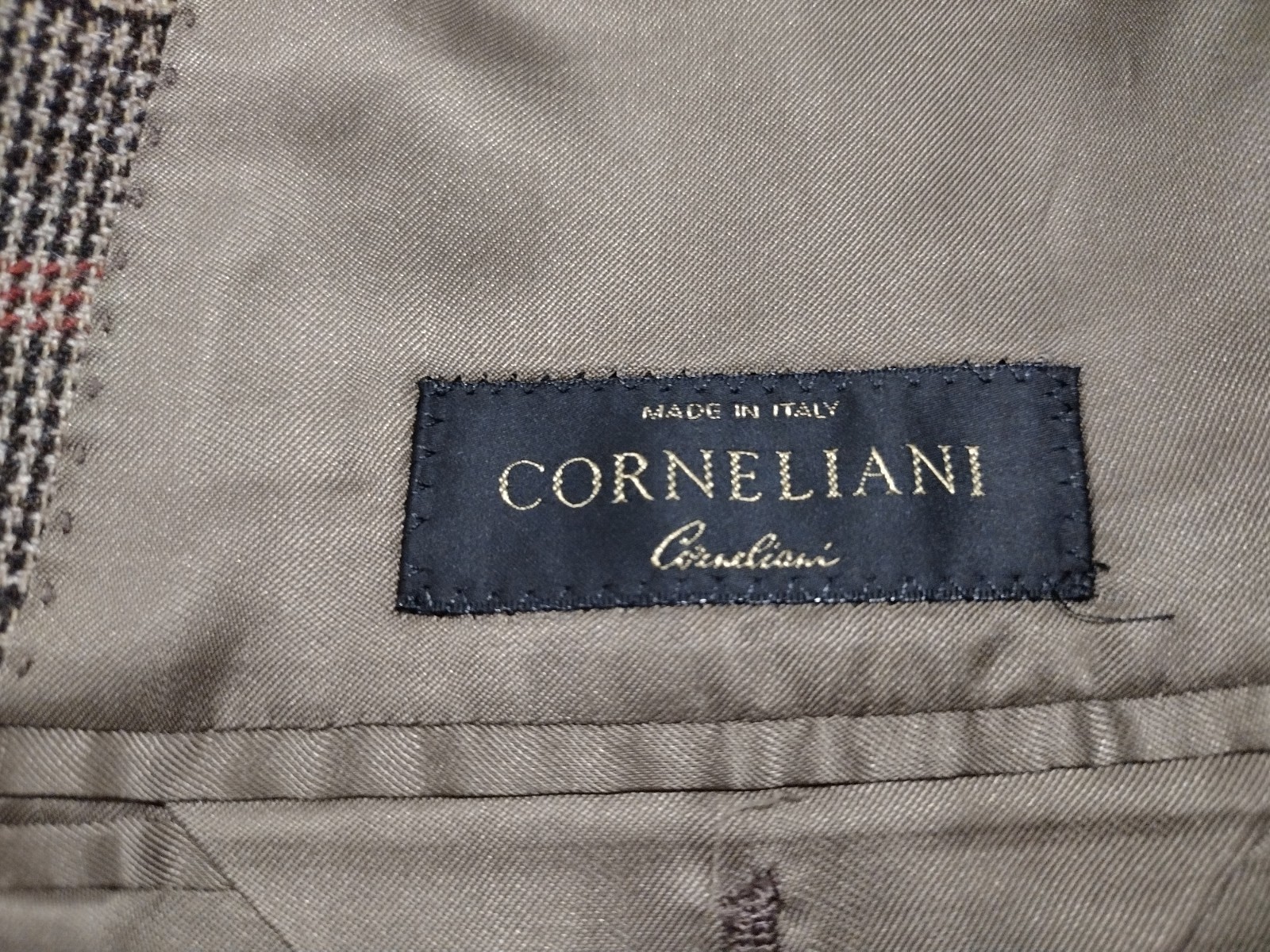 Corneliani Sport Coat 42R Brown Windowpane Check Wool Mohair Cashmere