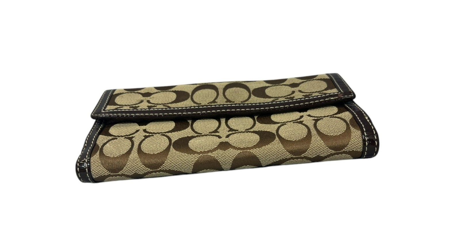 Vintage Coach Wallet C Logo Monogram Large Wallet twist lock front/ snap back