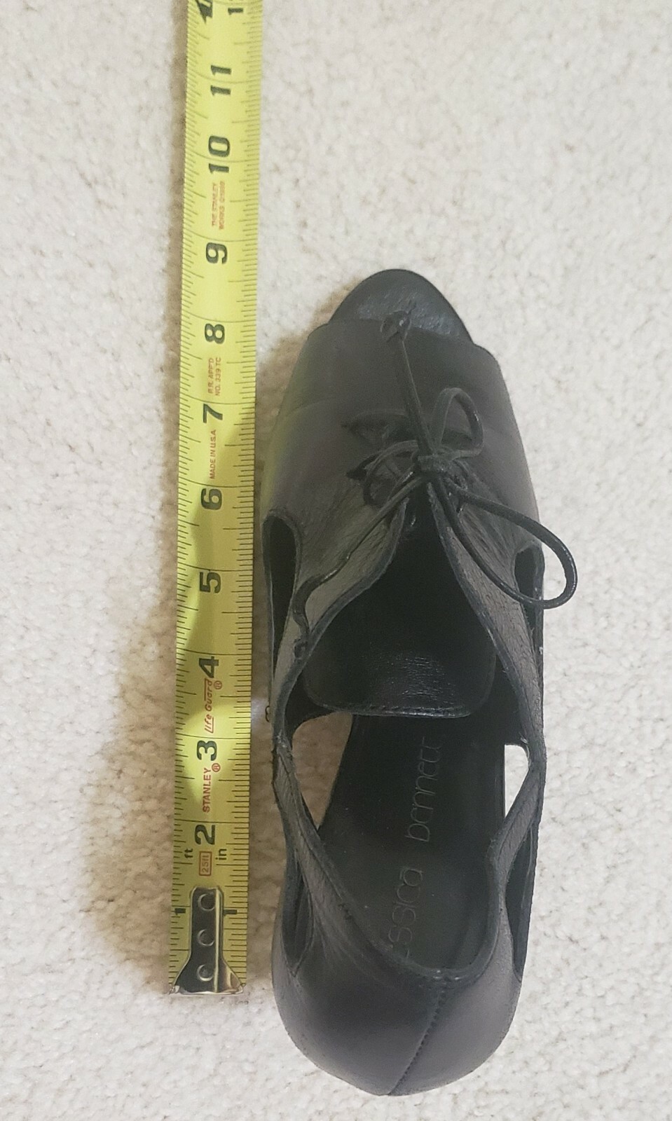 Jessica Bennett JNEO Peep Toe Wedge Lace Up Shoes Cut Out Black Size 8.5
