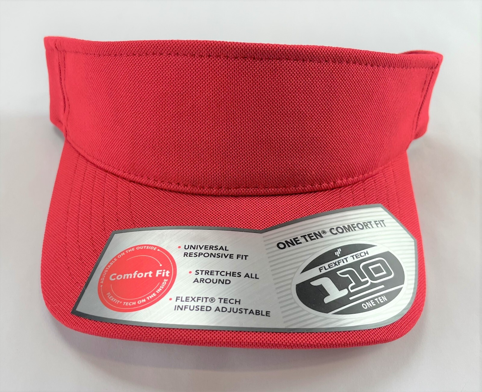 2 Pack Lids Sun Visors 110 Mini Pique Comfort Flex-Fit Visor Caps Red & Navy