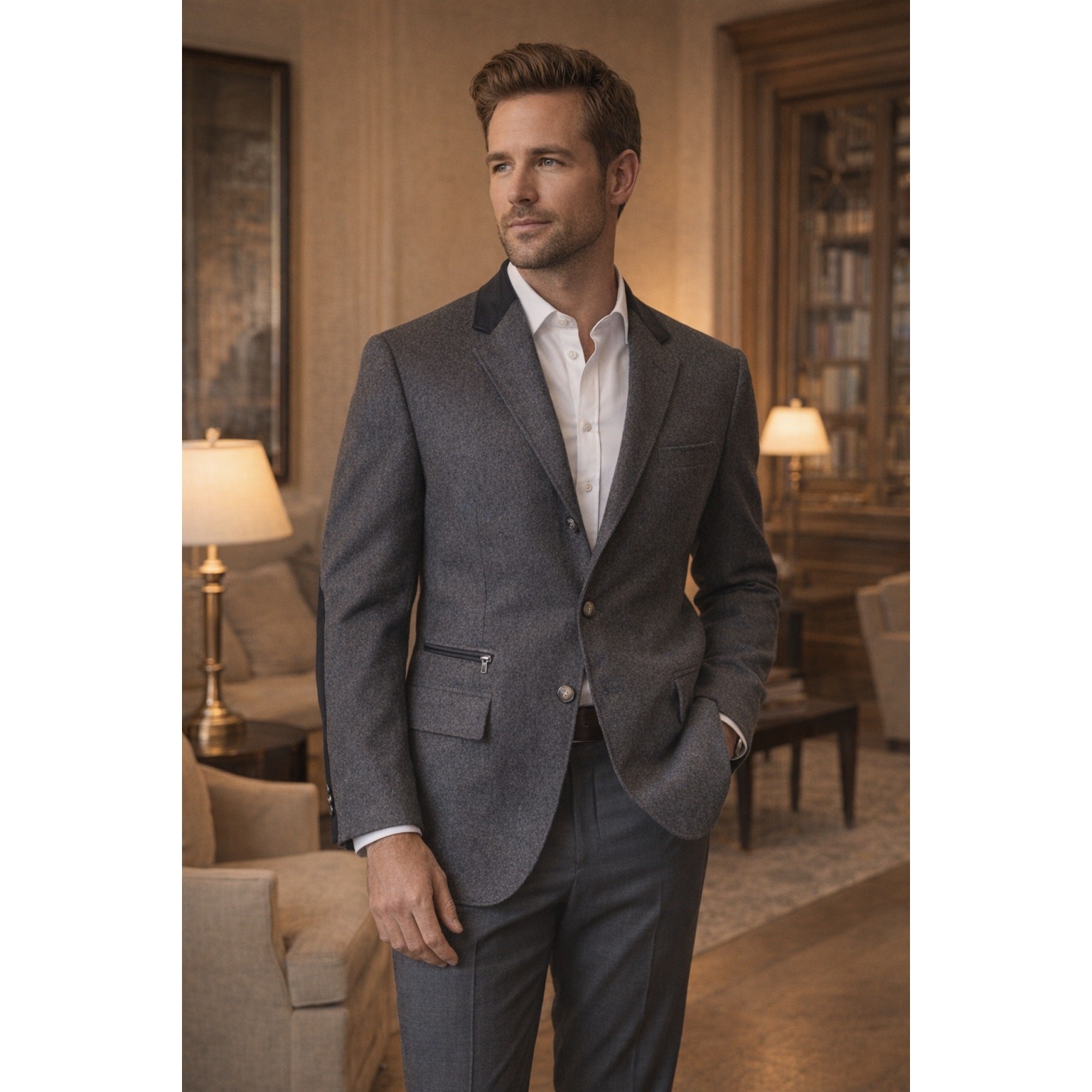 CORNELIANI ID WOOL CASHMERE JACKET COAT 44/6R Euro 54R US REGULAR Gray