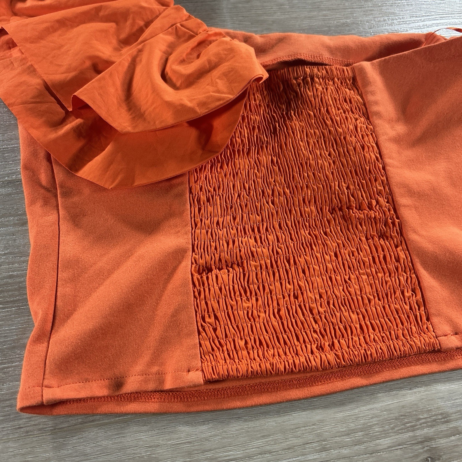 Sunday in Brooklyn Anthro Medium Orange Ruffle Asymmetric One Shoulder Top