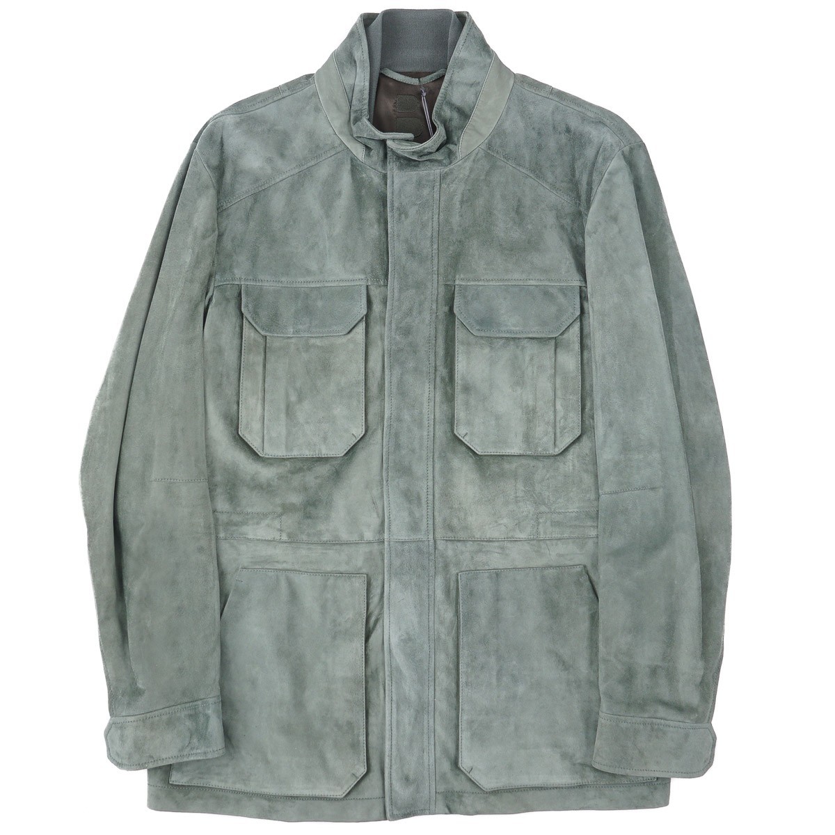 Brett Johnson Green Soft Calf Suede Leather ‘Lugano’ Field Jacket XL (Eu 54) NWT