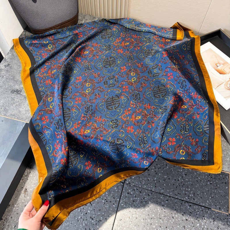 New Authentic Chinese Style Long Scarf Shawl Scarves Wrap Silk Print Wrap Scarf