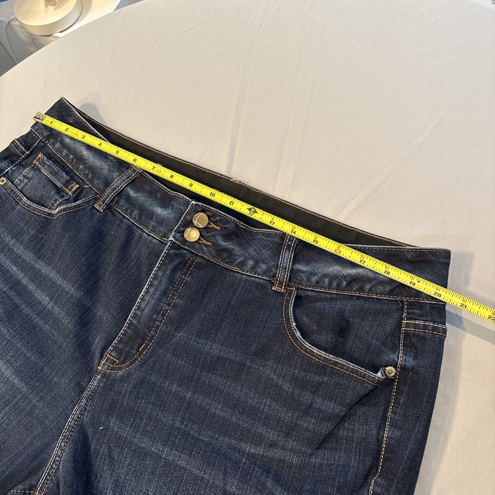 Lane Bryant Womens High-Rise Bootcut Denim Jeans Sz 20 Short Tighter Tummy Tech