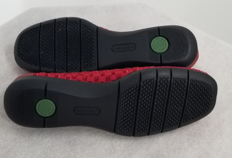 Comfortview Size 7 Wide 7W Bethany Stretch Woven Slip On Shoe Crimson Red Flats