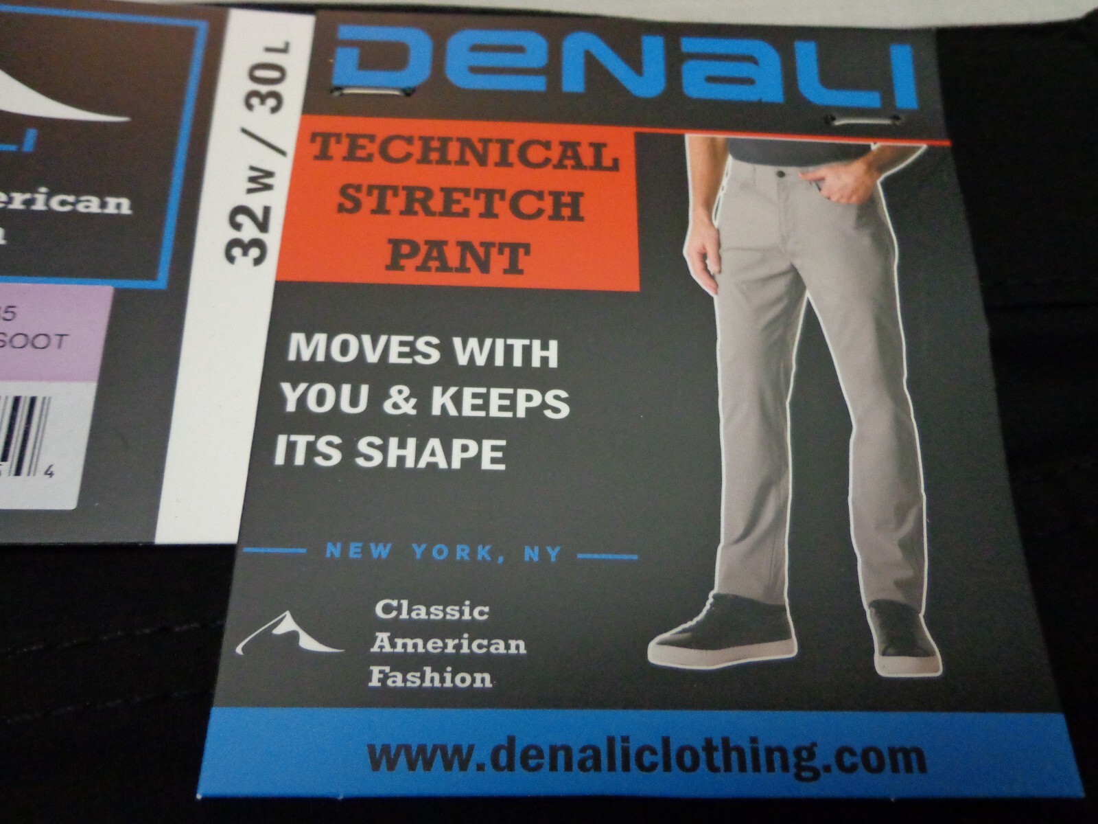 DENALI BLACK Soot Technical Stretch Pants NWT 32/30 MSRP $54