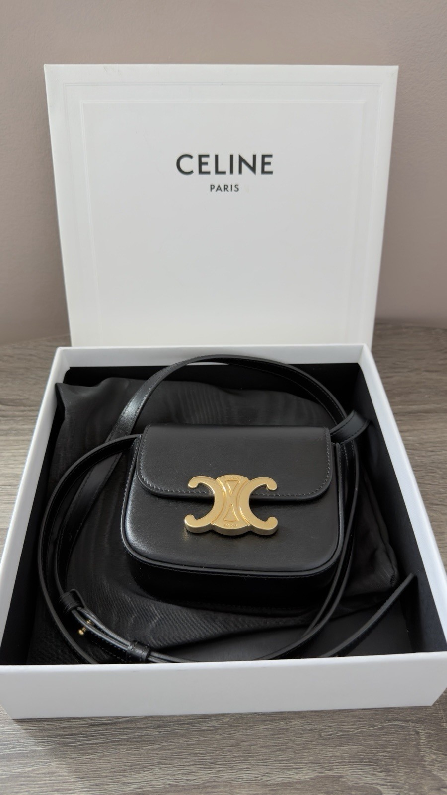 Celine MINI CLAUDE IN SHINY CALFSKIN