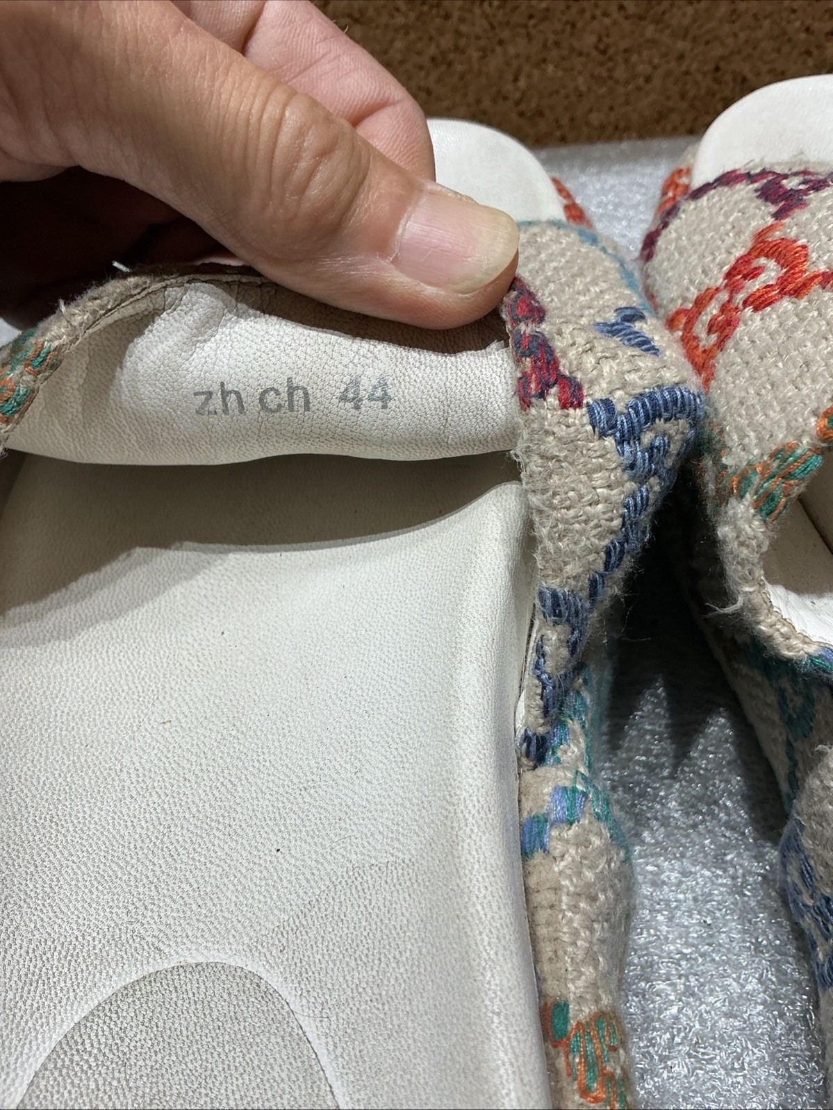 Gucci Angelina Platform Slides Multi Color GG Monogram Size 41-Read Description
