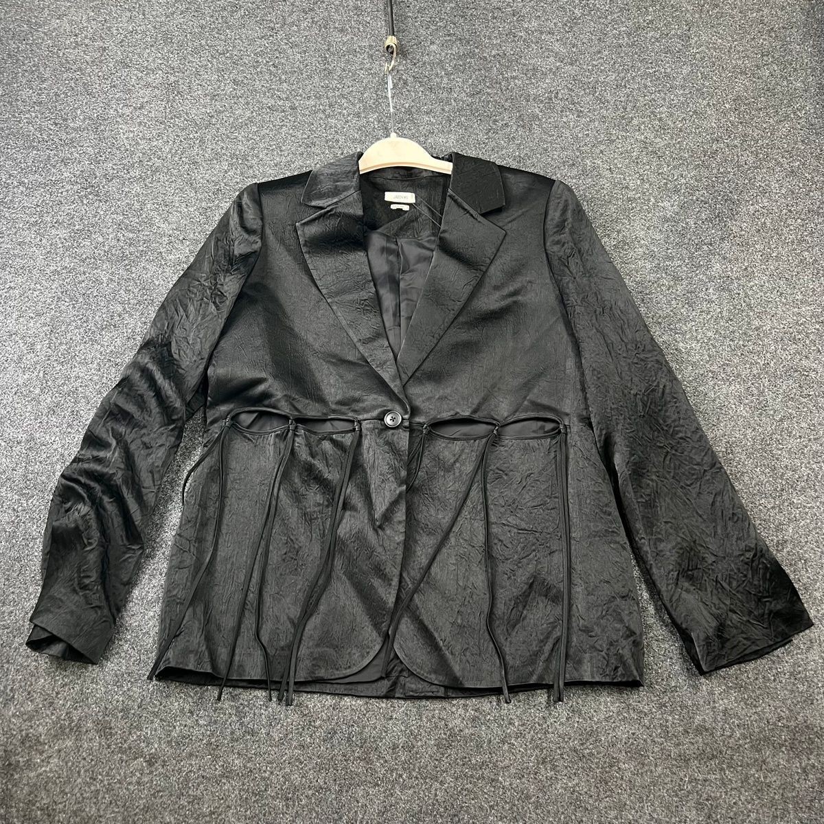 JASON WU Crinkled Single-Button Cutout Blazer Women’s Size 4 Black