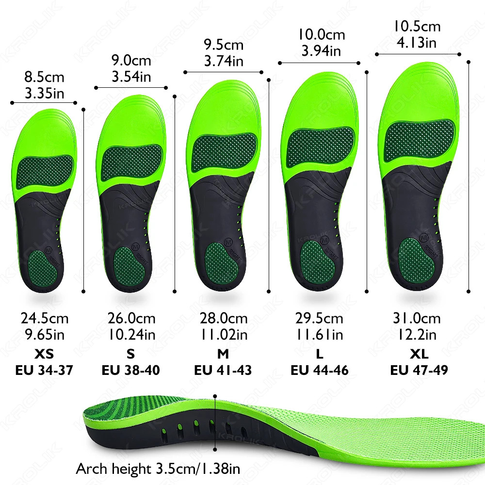 Orthopedic PU Insoles Arch Support Flat Feet O/X Leg Corrector Shoe Inserts