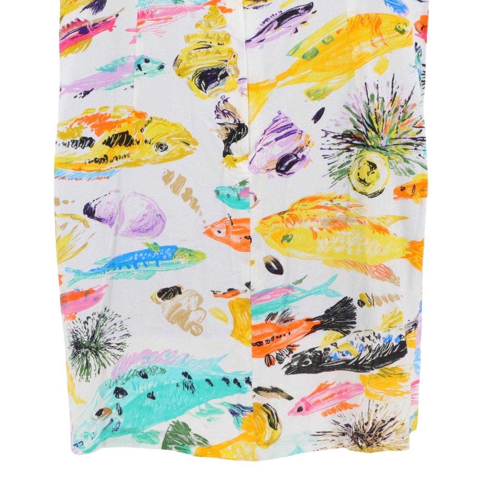 Jams World Tropical Fish Print Sleeveless Shift Dress 9 Art to Wear Hawaiian