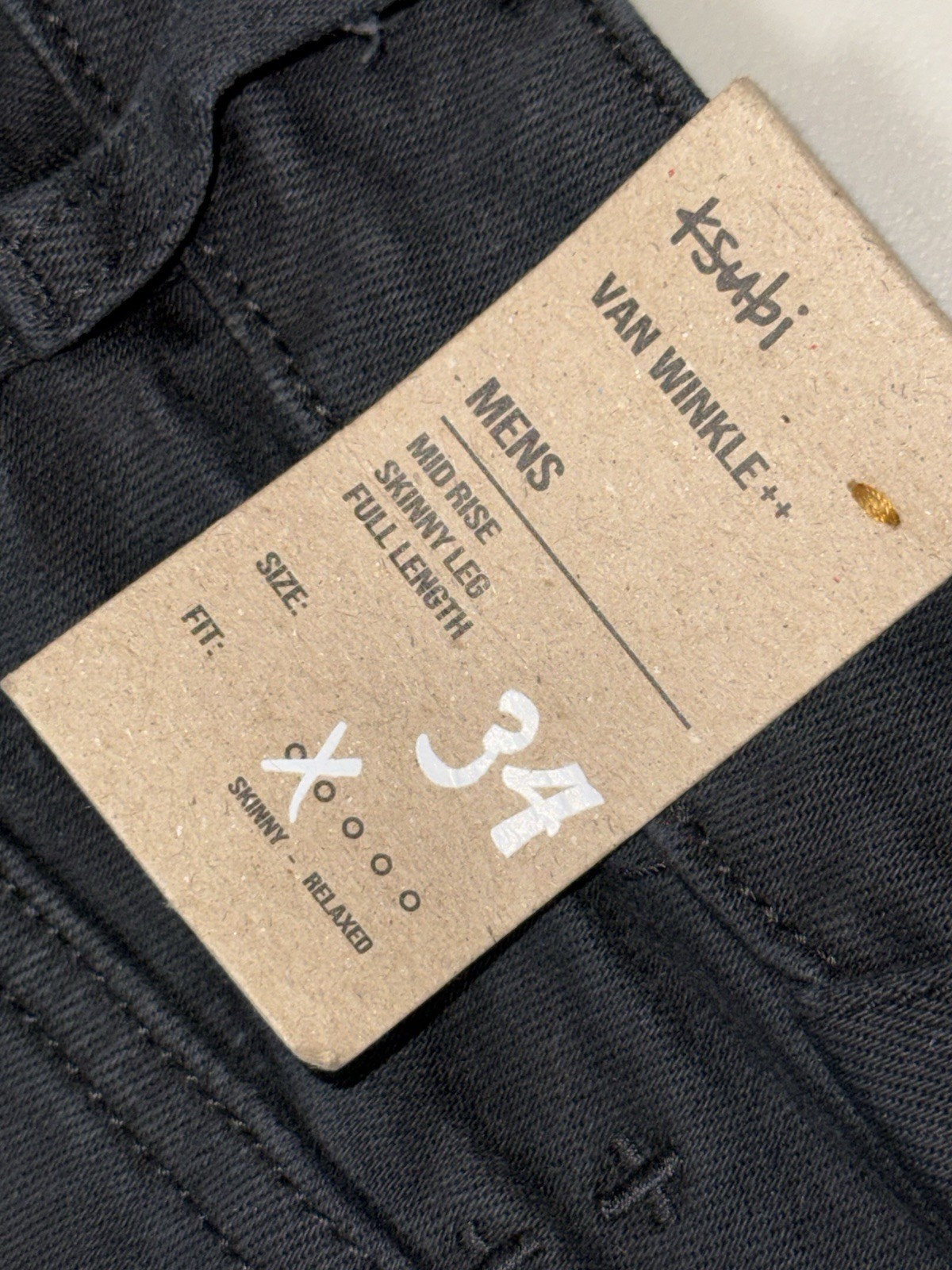 Ksubi Men’s Van Winkle Mid Rise Skinny Leg Full Length Jeans Size 34