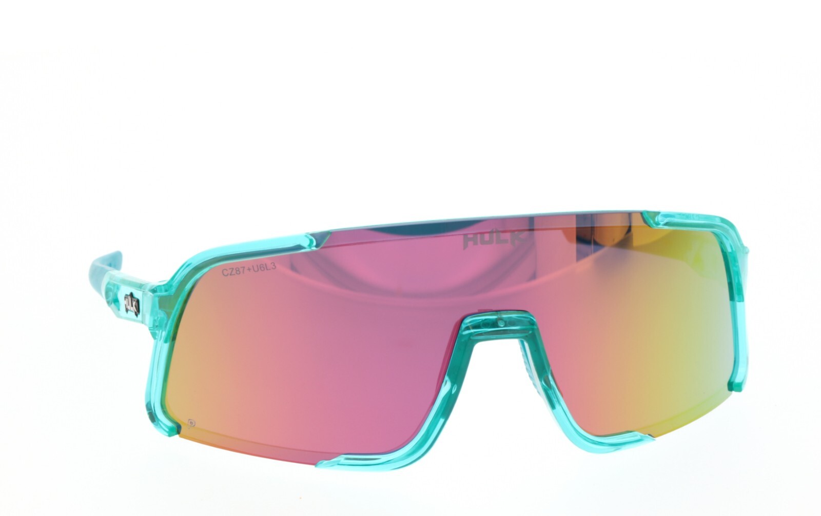 MCR HK45PZP Hulk Coral Glow Frame Safety Glasses Polarized Pink Mirror Lens
