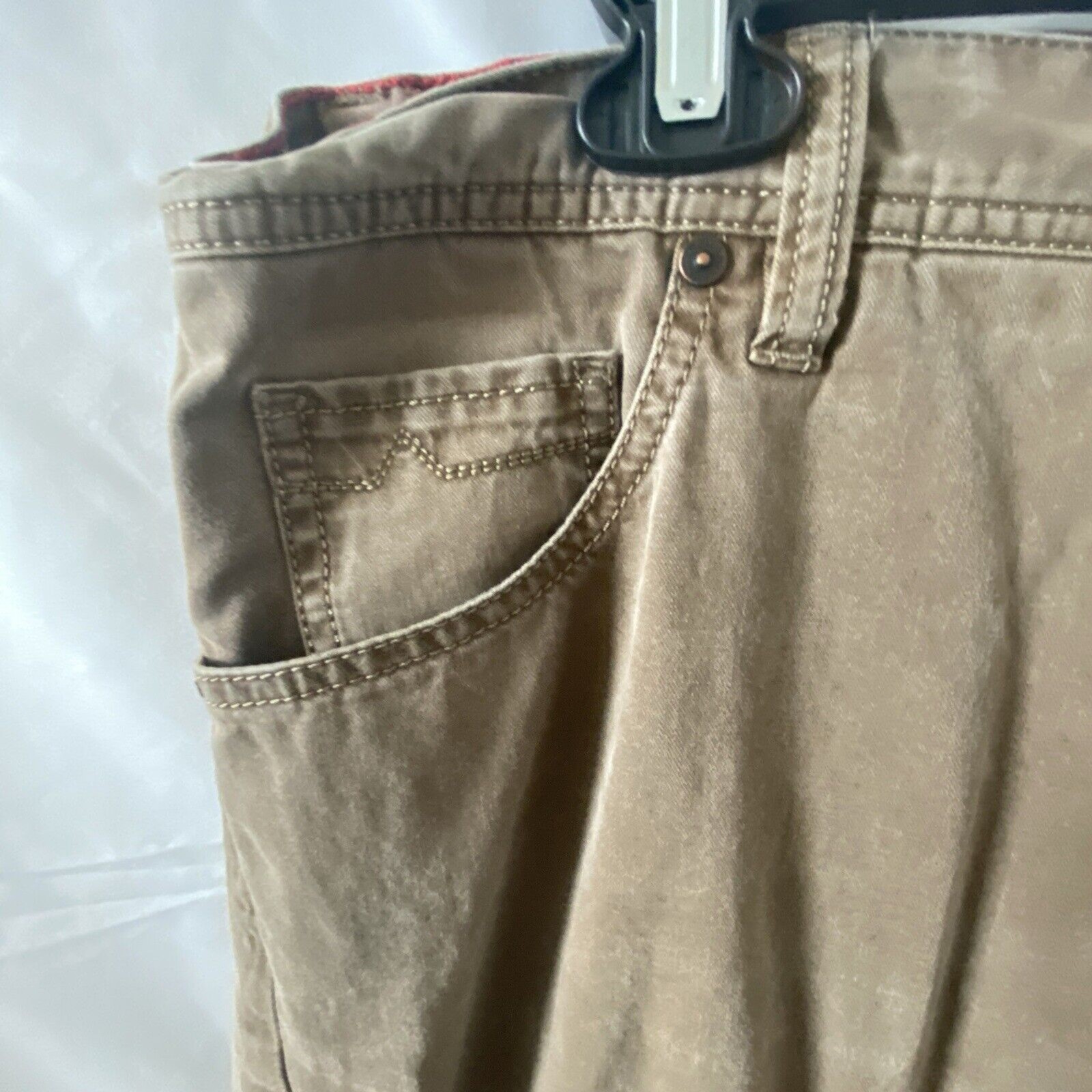 Alberto Pants Mens 35×29 Beige Stone Modern Fit Stretch Broken Twill