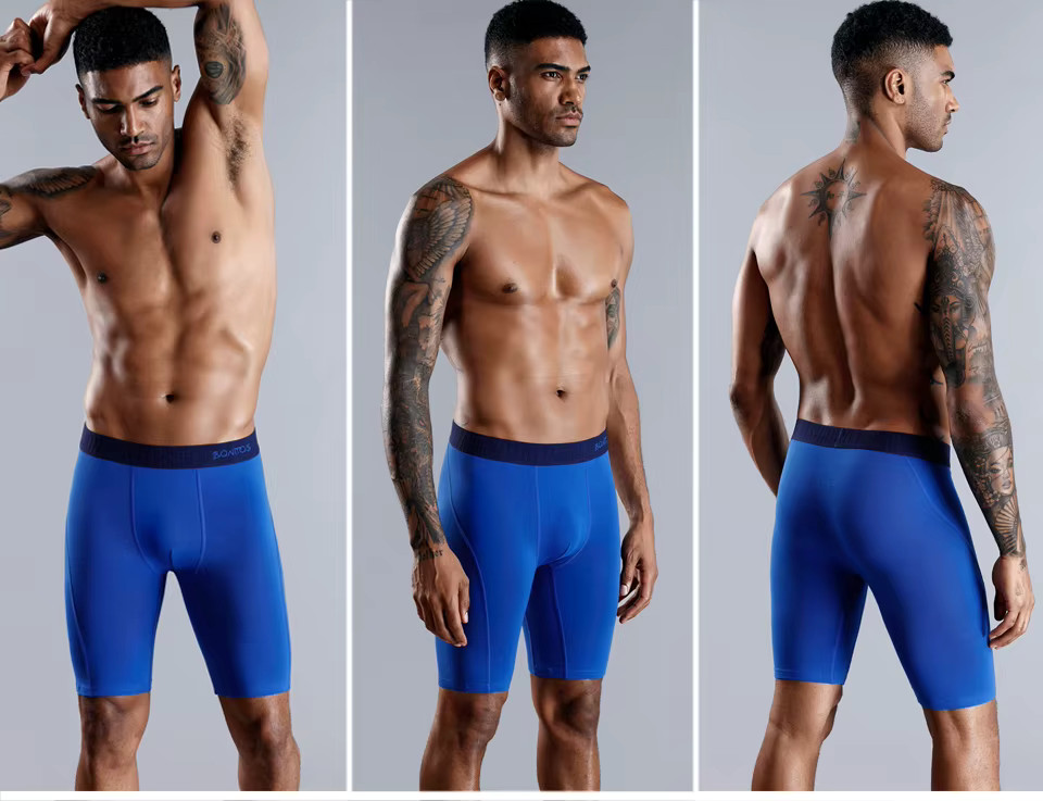 Men’s Long Leg Cotton Boxer Shorts Soft Stretch Breathable Premium Underwear