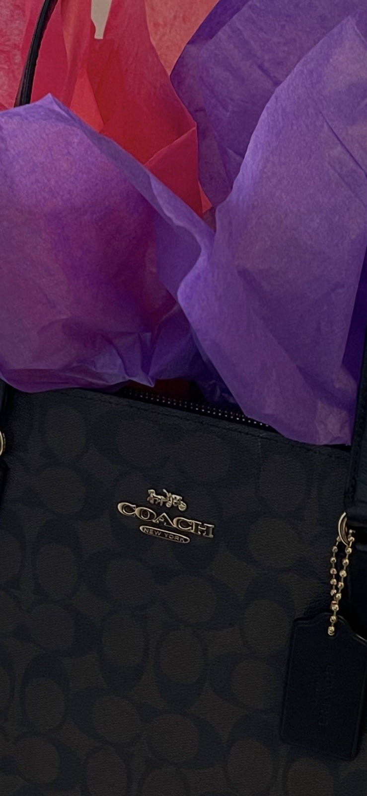 👜Coach Brown Coated Canvas Signature Tatum Tote Large Size-Style #C4075👜