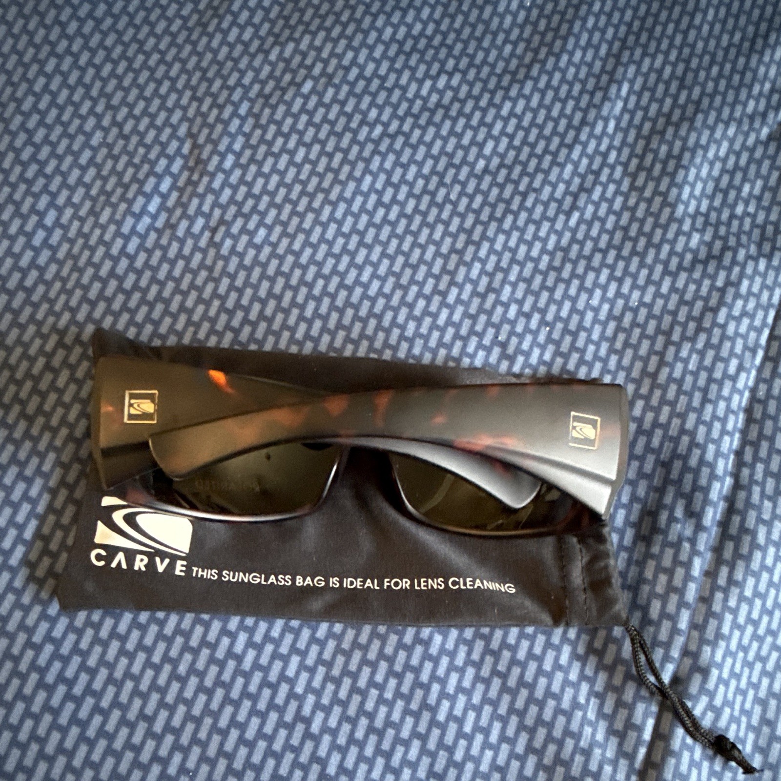 Carve Men’s Polarized Wrap Sunglasses Brown Plastic Frame Tinted Lenses