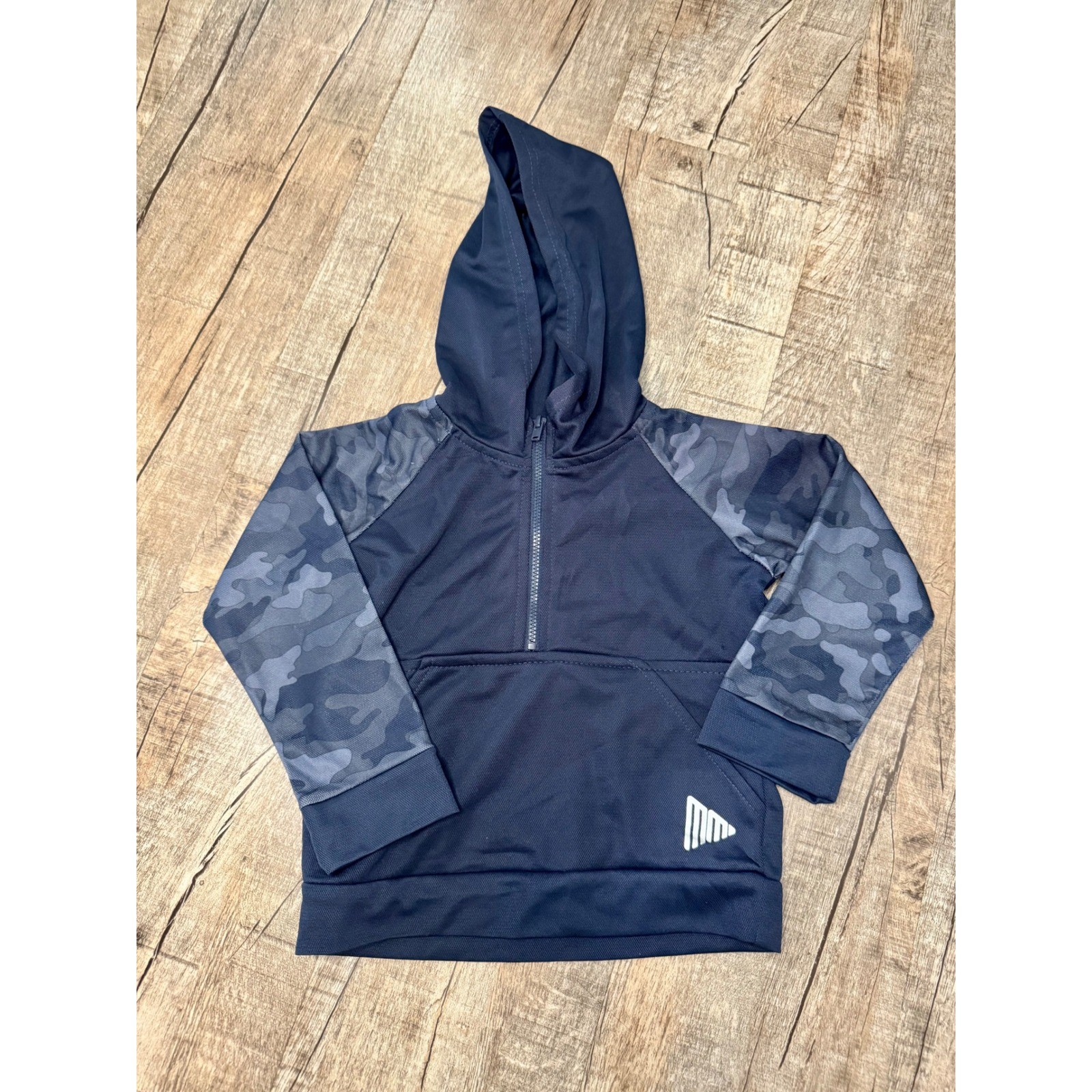Mick Mack Sport Kids Navy Camo Tracksuit Set Half Zip Hoodie & Joggers 3T