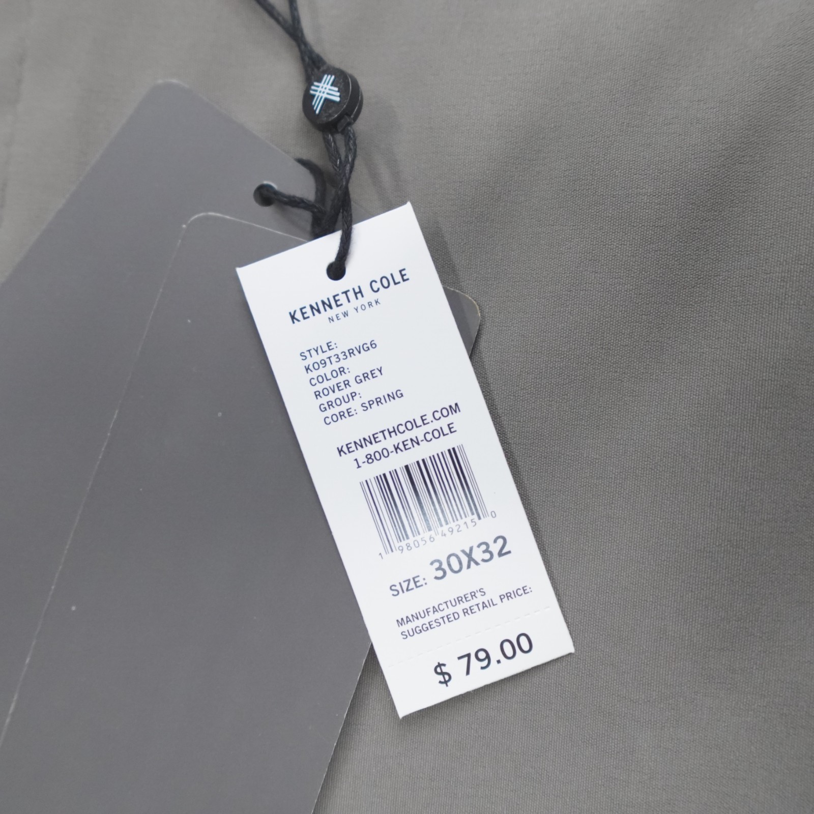 Kenneth Cole Men’s Tech Pants Lightweight Stretch DWR Tapered Fit Rover Grey