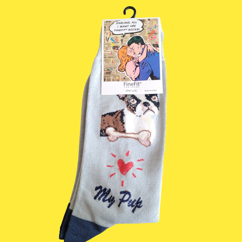Boston Terrier Dog Socks Fun Novelty Dress Casual Unisex SOX FineFit One Size